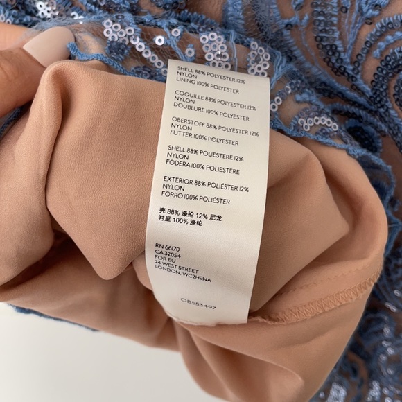 NWT Free People Sundown Blue Nude Sequin Mini Dress - Picture 11 of 12